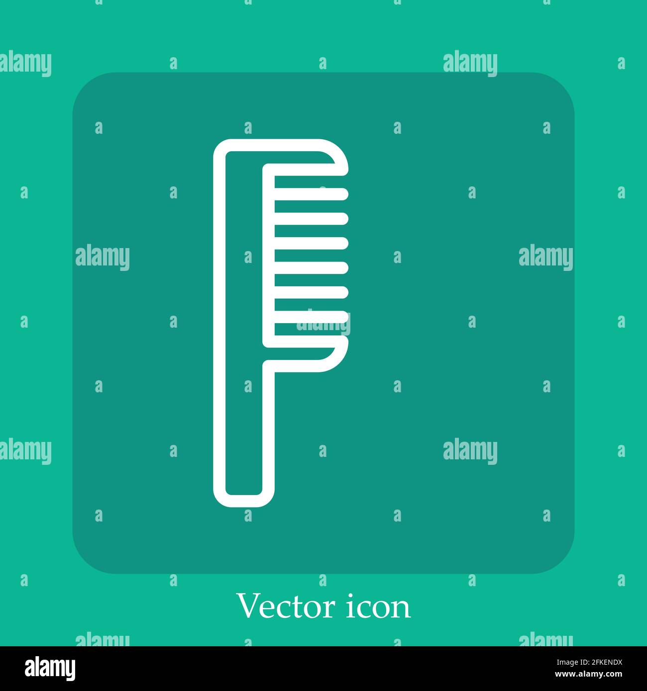 comb vector icon linear icon.Line with Editable stroke Stock Vector ...
