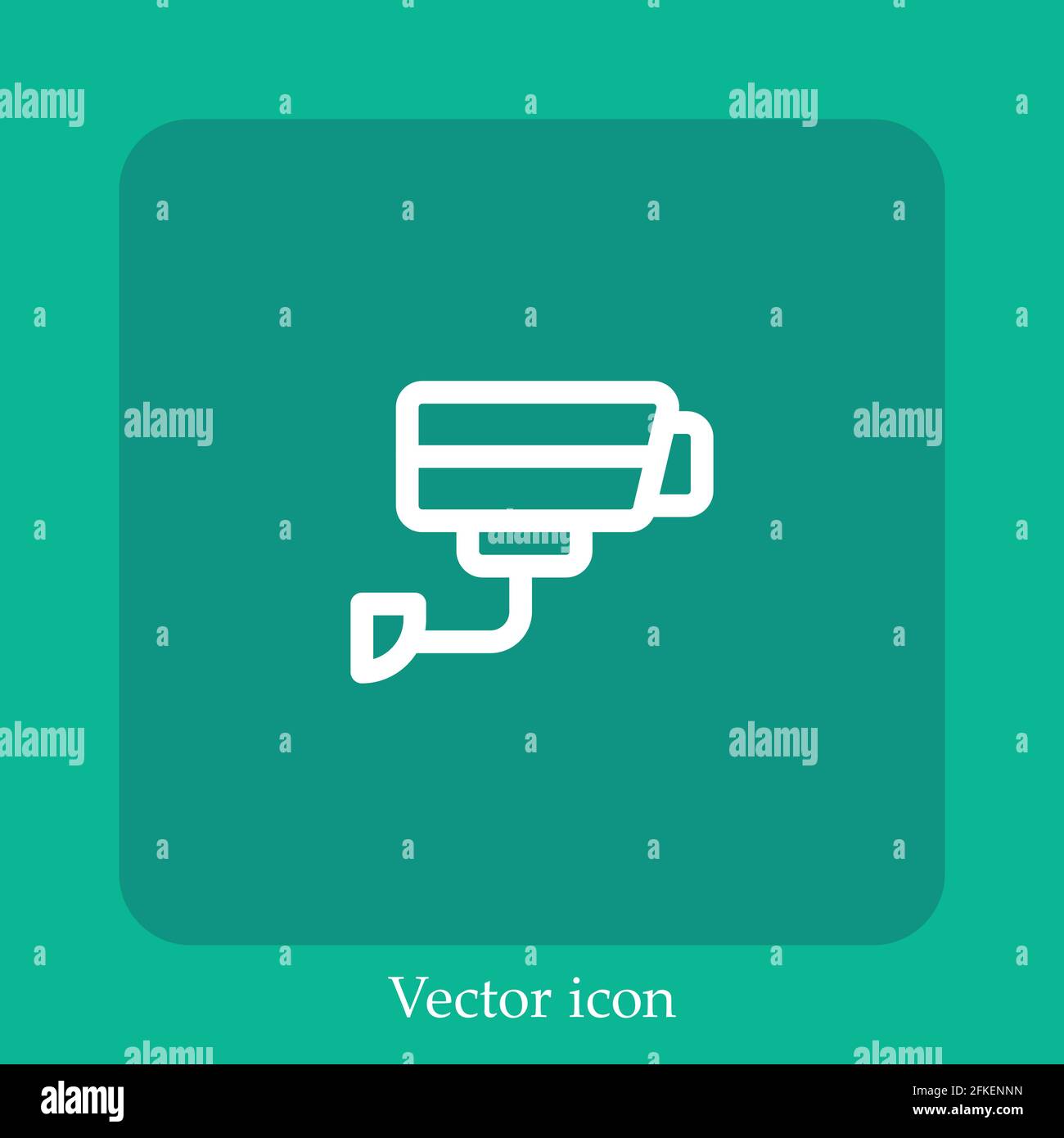 security camera vector icon linear icon.Line with Editable stroke Stock Vector