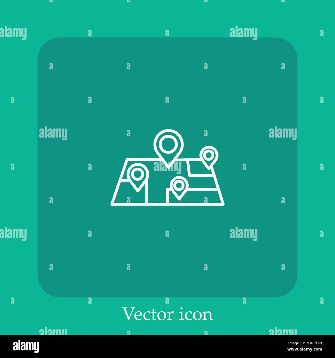 map vector icon linear icon.Line with Editable stroke Stock Vector ...