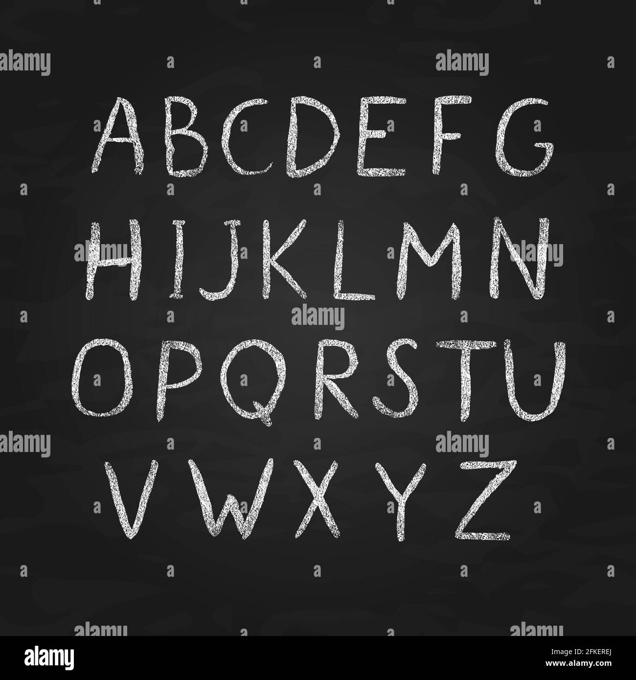 Chalk vector alphabet. Retro hand drawn letters A-Z isolated on chalkboard.  Sans serif font. Latin uppercase handwriting symbols. Easy to edit design  Stock Vector Image & Art - Alamy
