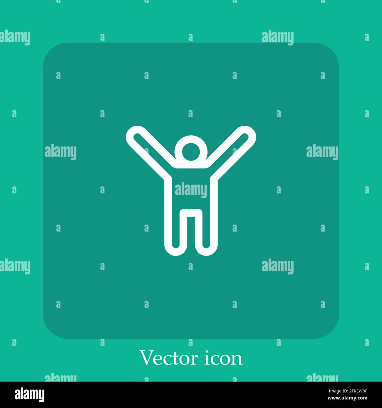 stick man vector icon linear icon.Line with Editable stroke Stock Vector