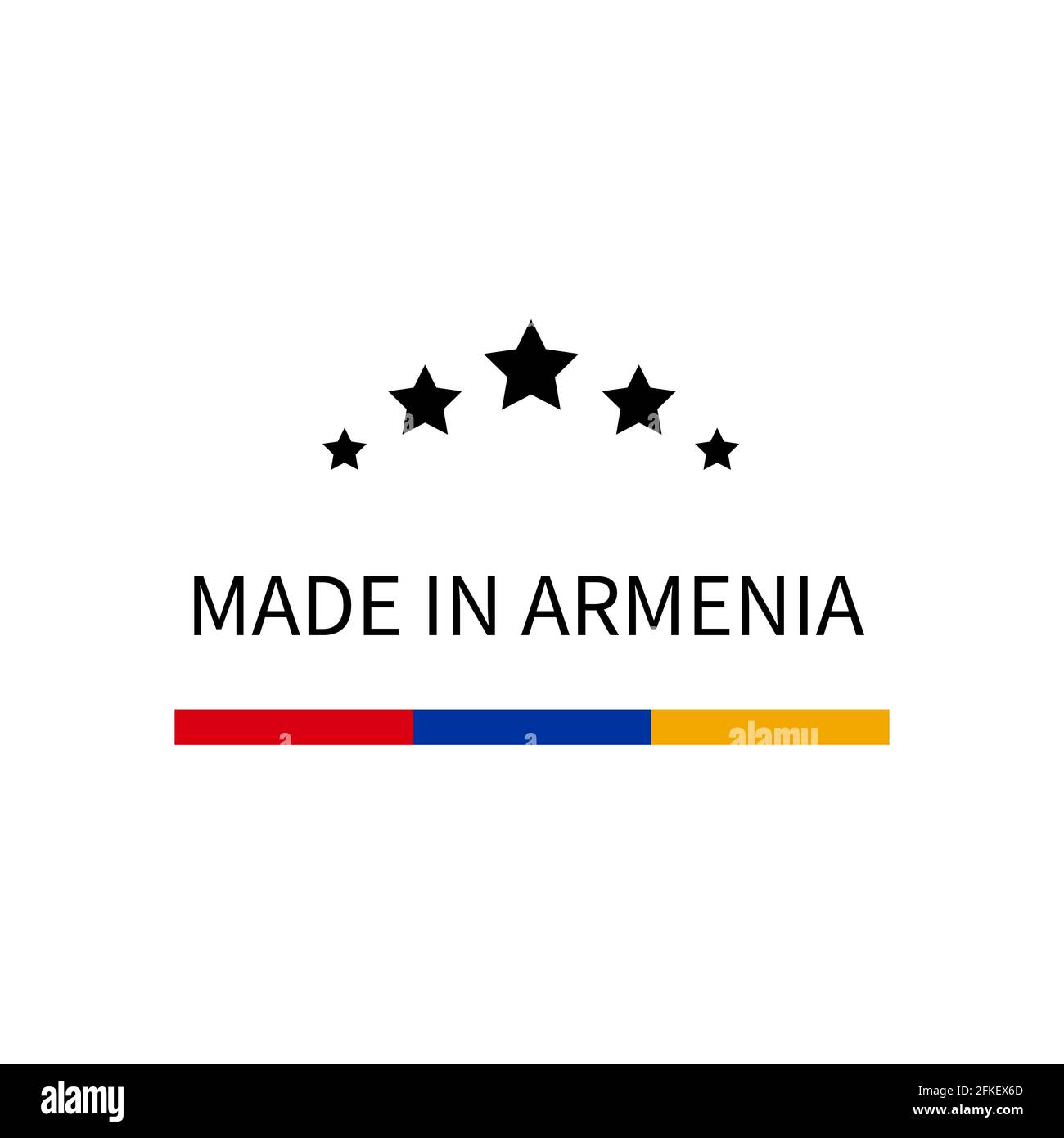 Made in Armenia label. Quality mark vector icon. Perfect for logo design, tags, badges, stickers, emblem, product packaging, etc. Stock Vector
