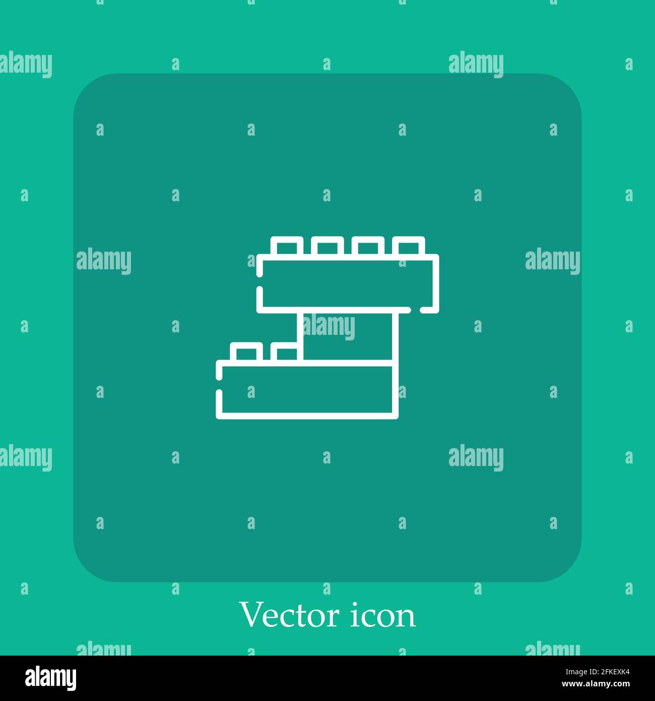 bricks vector icon linear icon.Line with Editable stroke Stock Vector