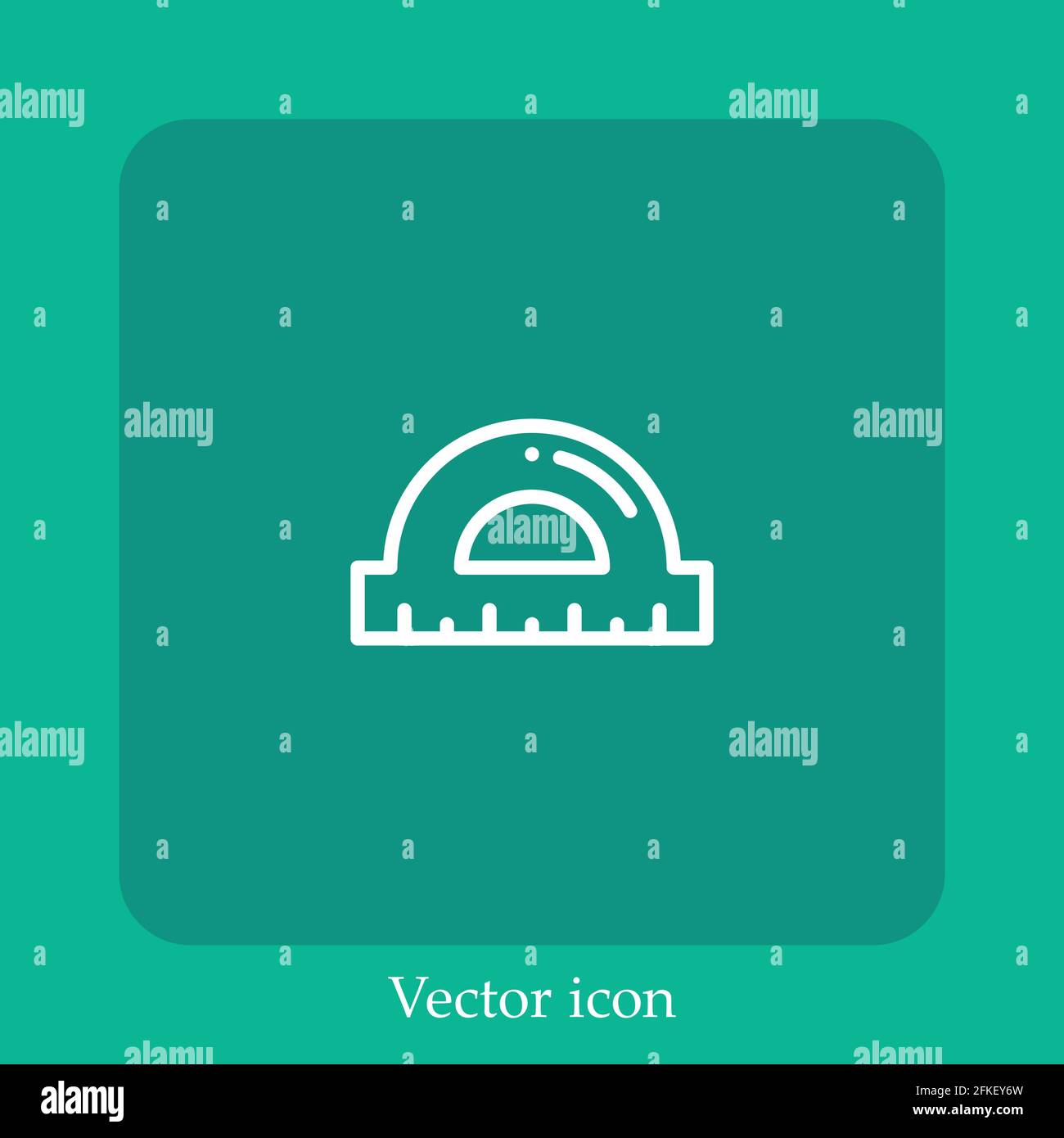 protractor vector icon linear icon.Line with Editable stroke Stock Vector