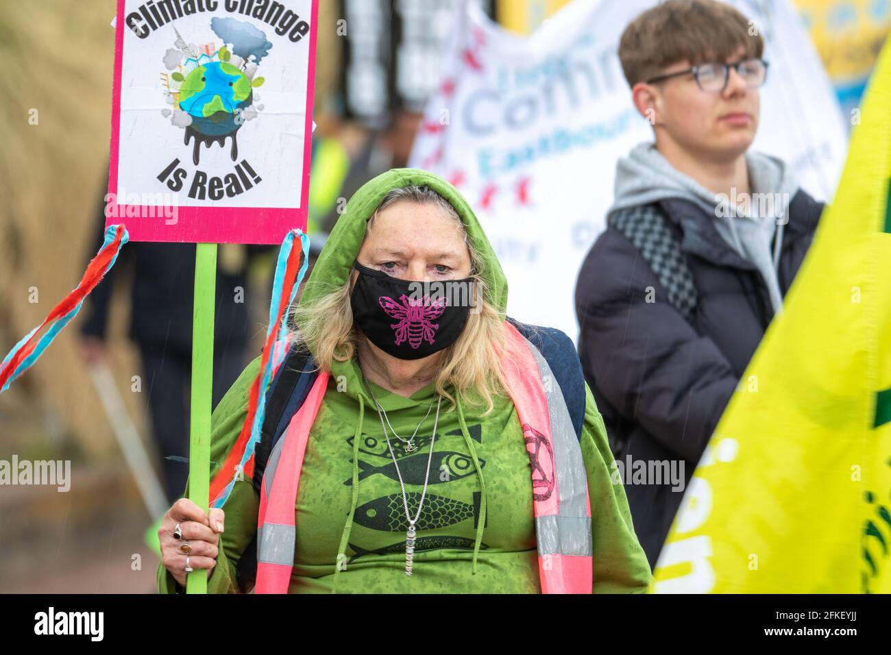 Eastbourne, UK. 1st May, 2021. A group of roughly 80 protesters marched along Eastbourne Seafront today in support of Kill the Bill, XR and BLM, there was a small police present for this peaceful demonstration. Credit: Pete Abel/Alamy Live News Stock Photo