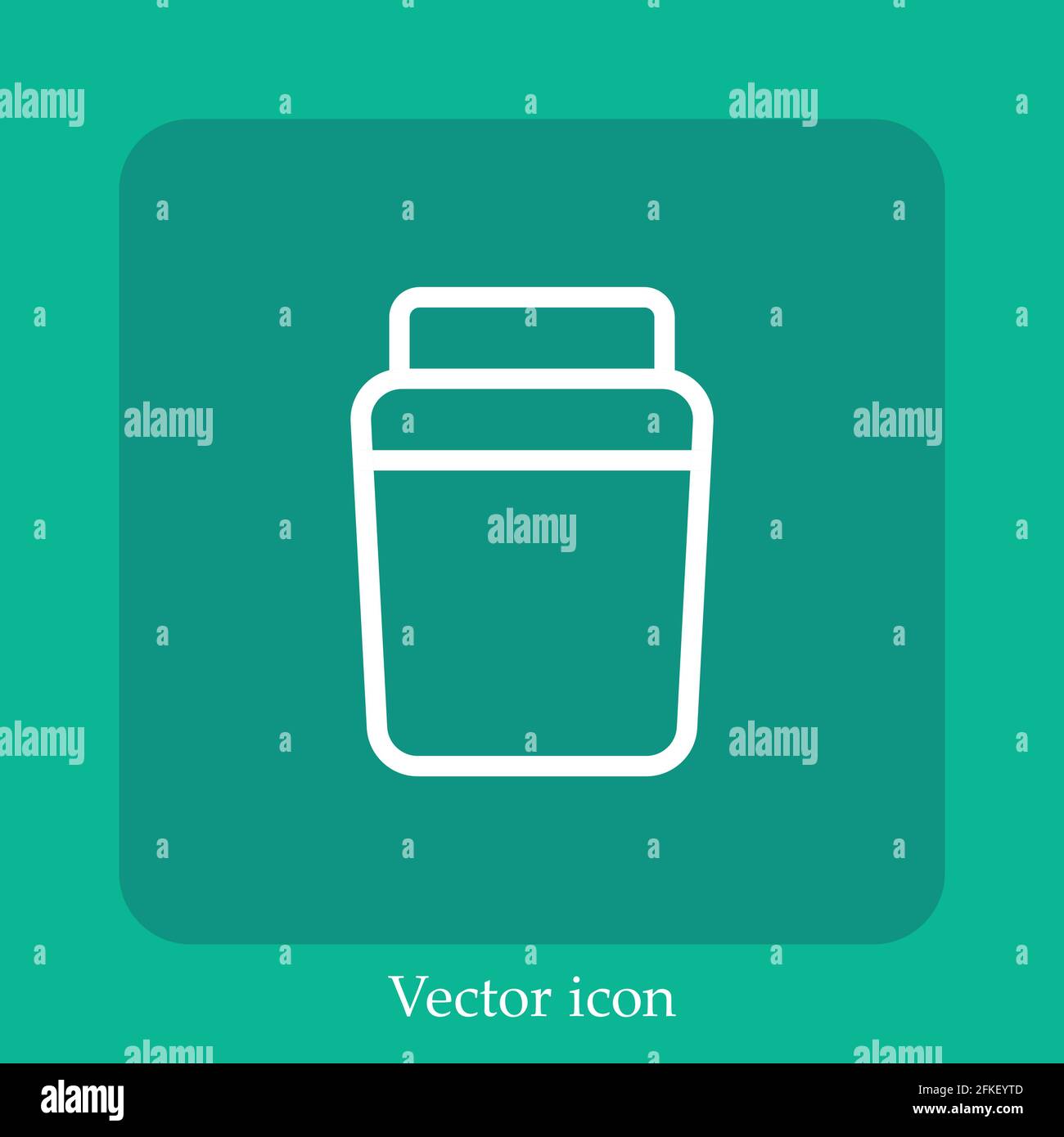 container vector icon linear icon.Line with Editable stroke Stock Vector