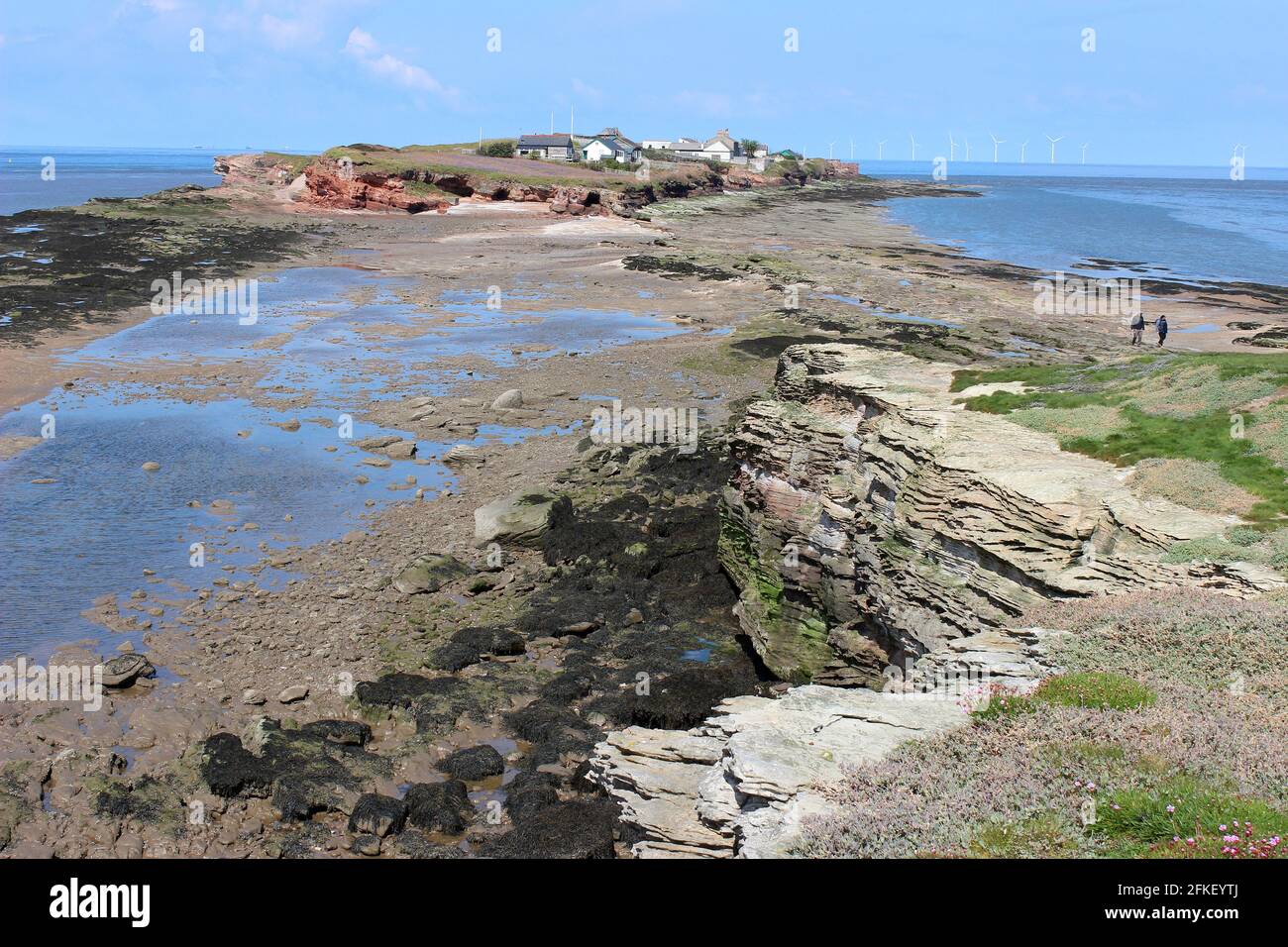 View across to Hilbre Island from Middle Eye, Dee Estuary, Wirral, UK Stock Photo