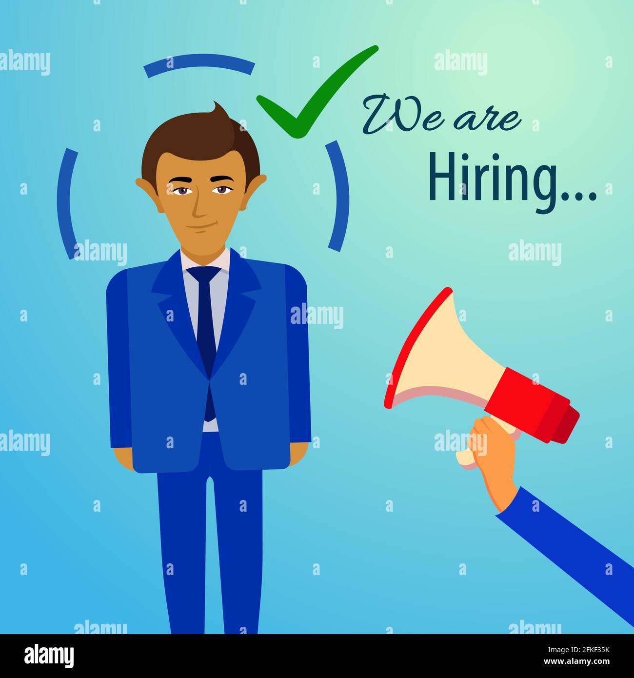 We are Hiring flyer, poster advertisement for job seekers. Job post graphic for social media