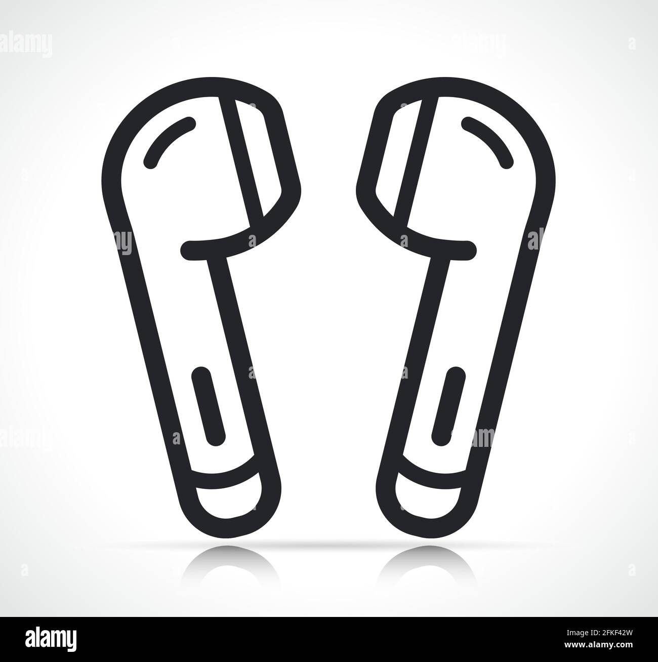 earphones icon isolated vector flat line design Stock Vector