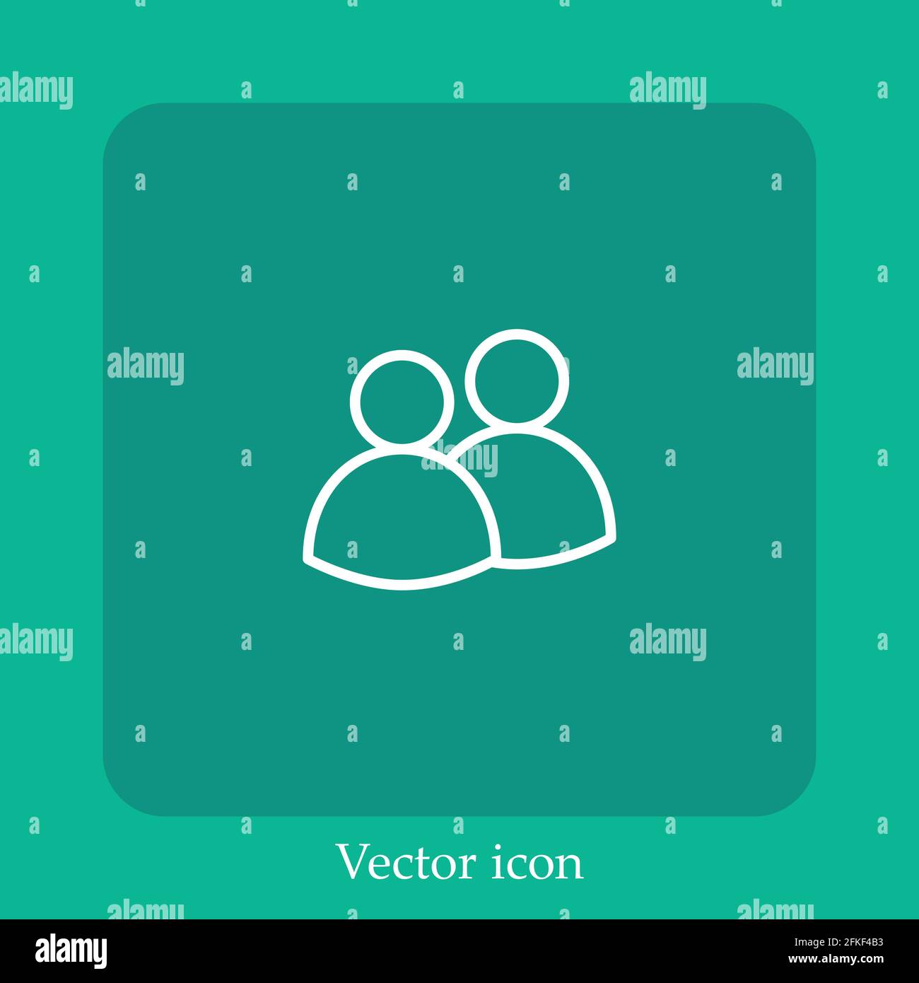 friends vector icon linear icon.Line with Editable stroke Stock Vector