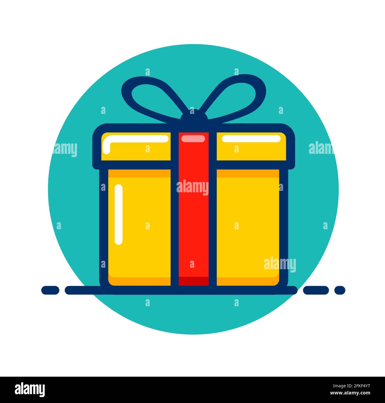 Vector illustration of gift box color icon Stock Vector
