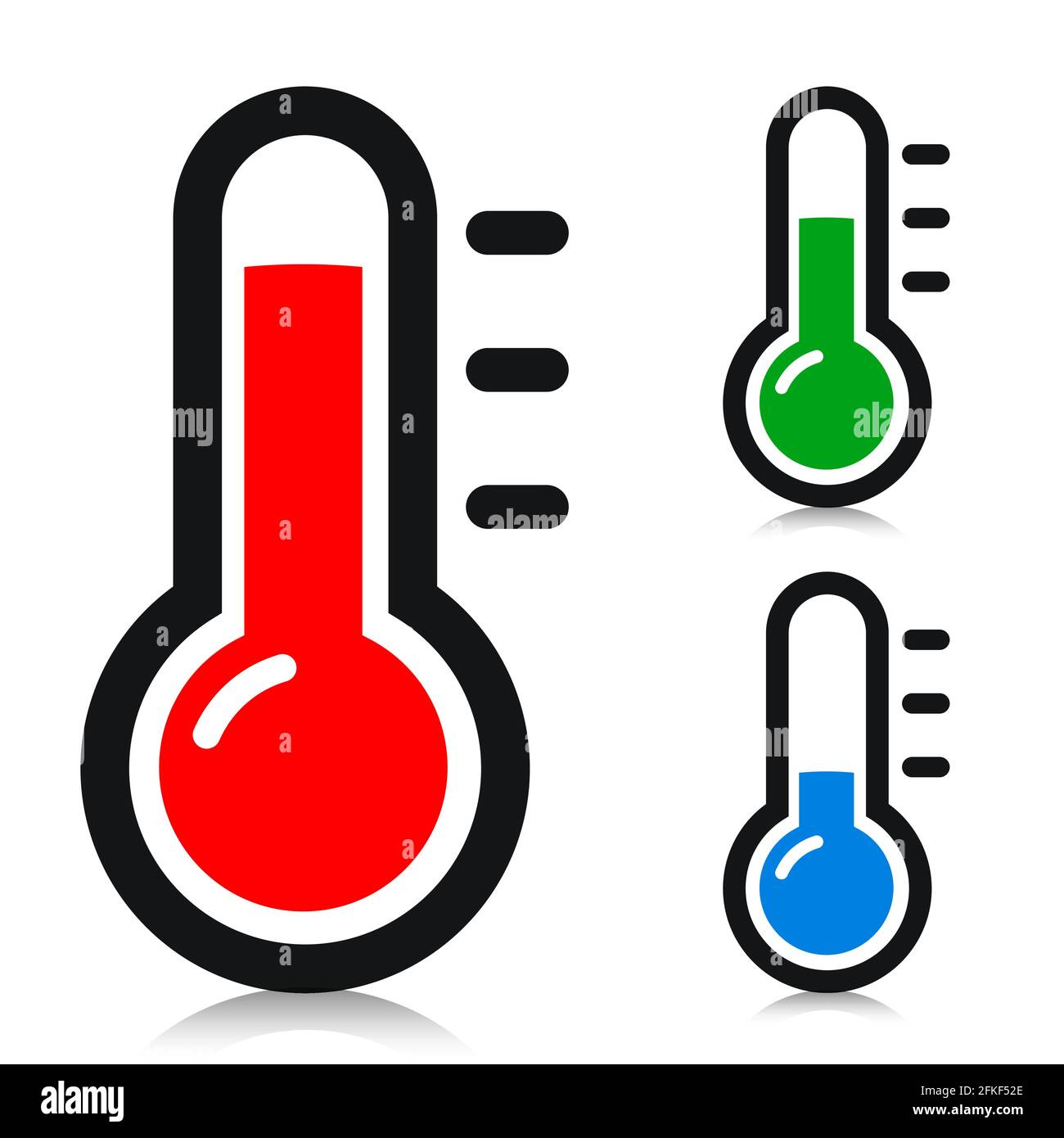 Vector illustration of temperature thermometer measurement icons Stock Vector