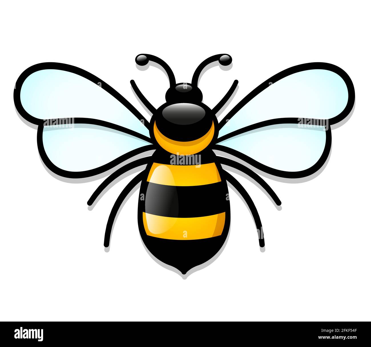 Vector illustration of isolated honeybee cartoon design Stock Vector
