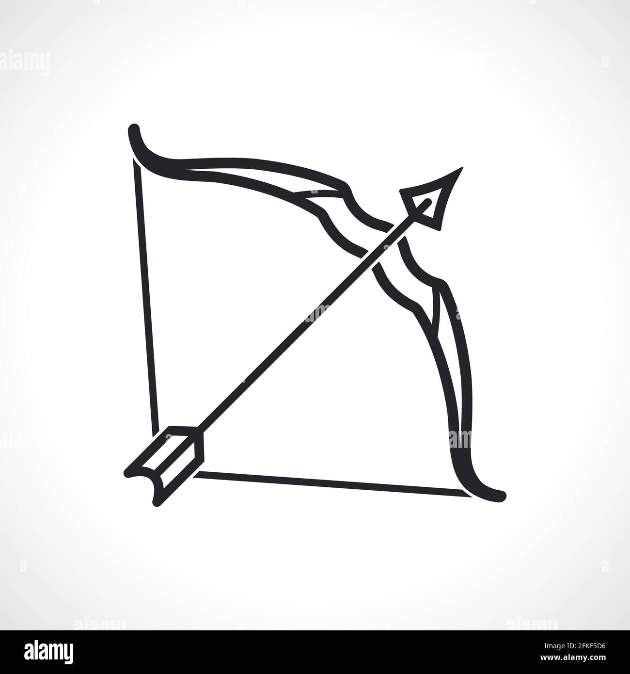 Bow and arrow line icon vector image Stock Vector