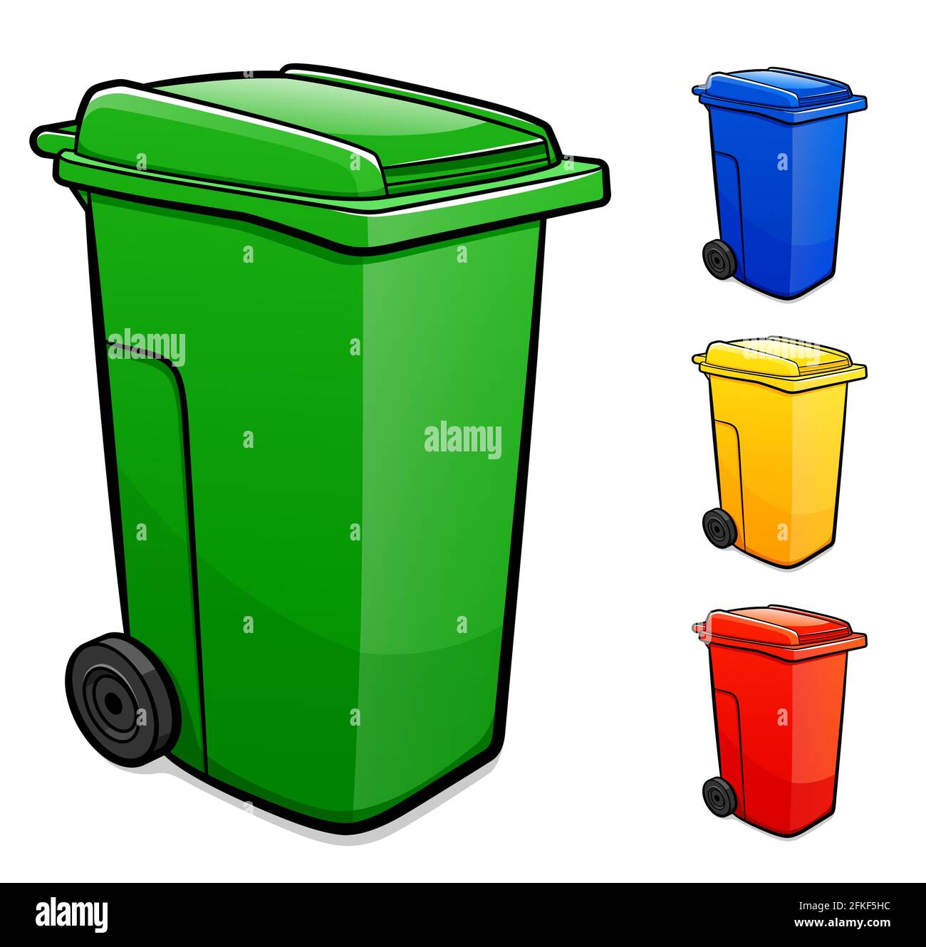 Vector illustration of recycling bin set cartoon Stock Vector Image & Art -  Alamy