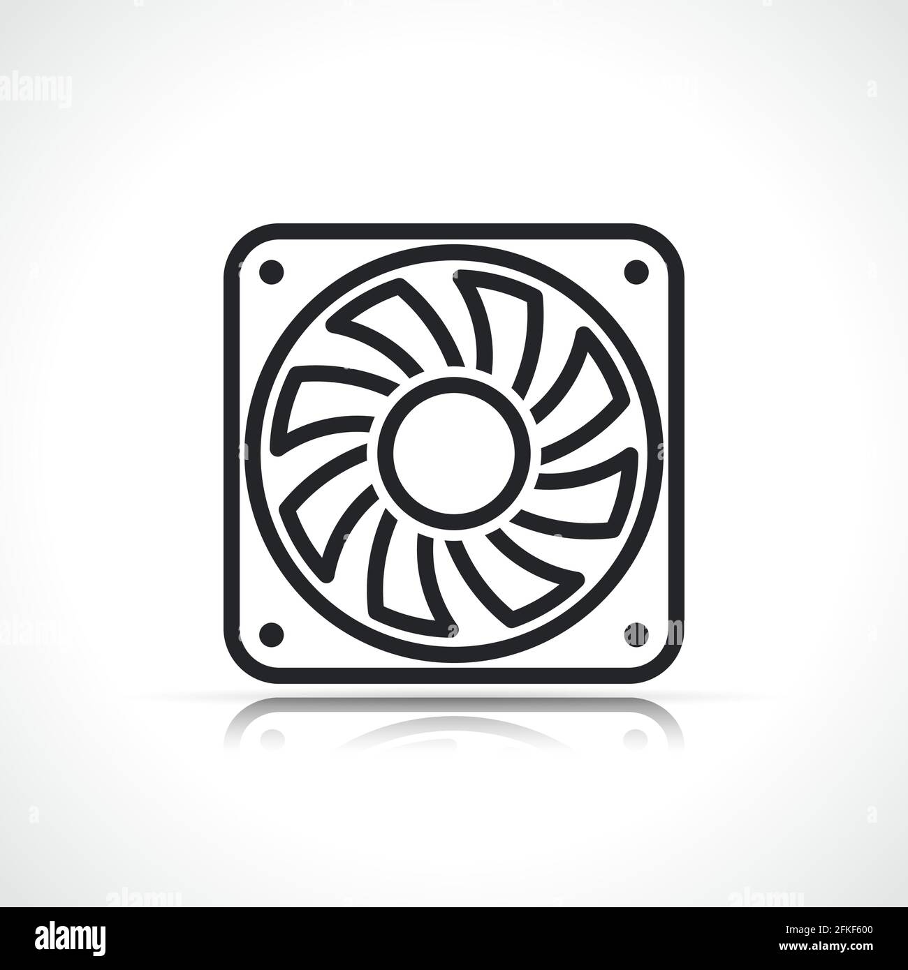 Vector illustration of cpu fan line icon Stock Vector