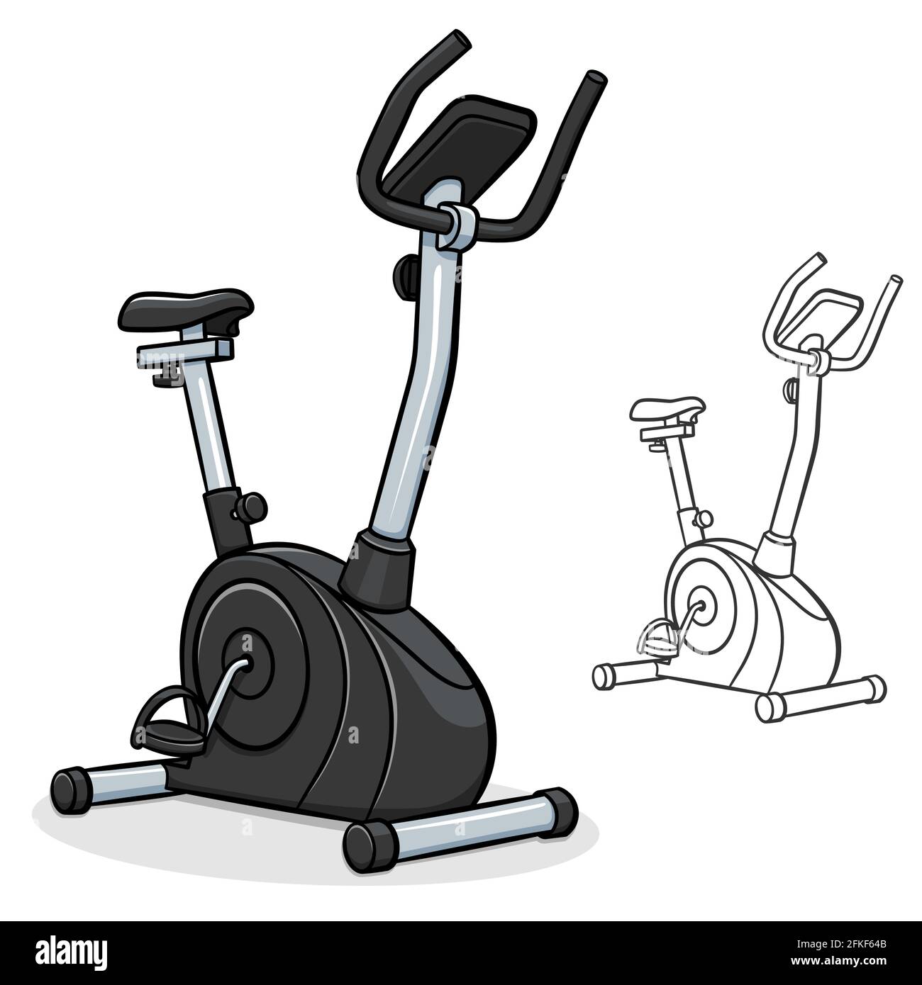 Vector illustration of exercise bike isolated cartoon Stock Vector Image &  Art - Alamy