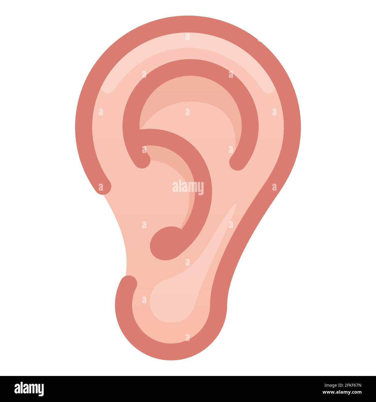human ear organ flat illustration icon vector Stock Vector