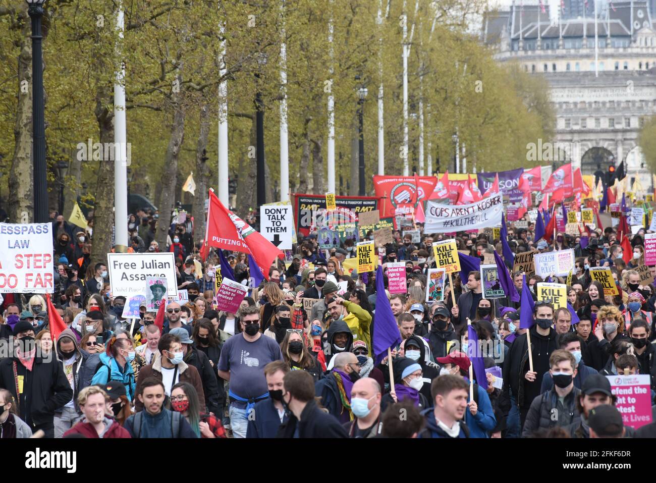 London, UK. 1 May 2021. Extinction Rebellion, Black Lives Matter, Antifa, Anarchists and many other groups gathered in London for 'Kill The Bill' protest against the government's proposed Police, Crime, Sentencing and Courts Bill. Credit: Andrea Domeniconi/Alamy Live News Stock Photo