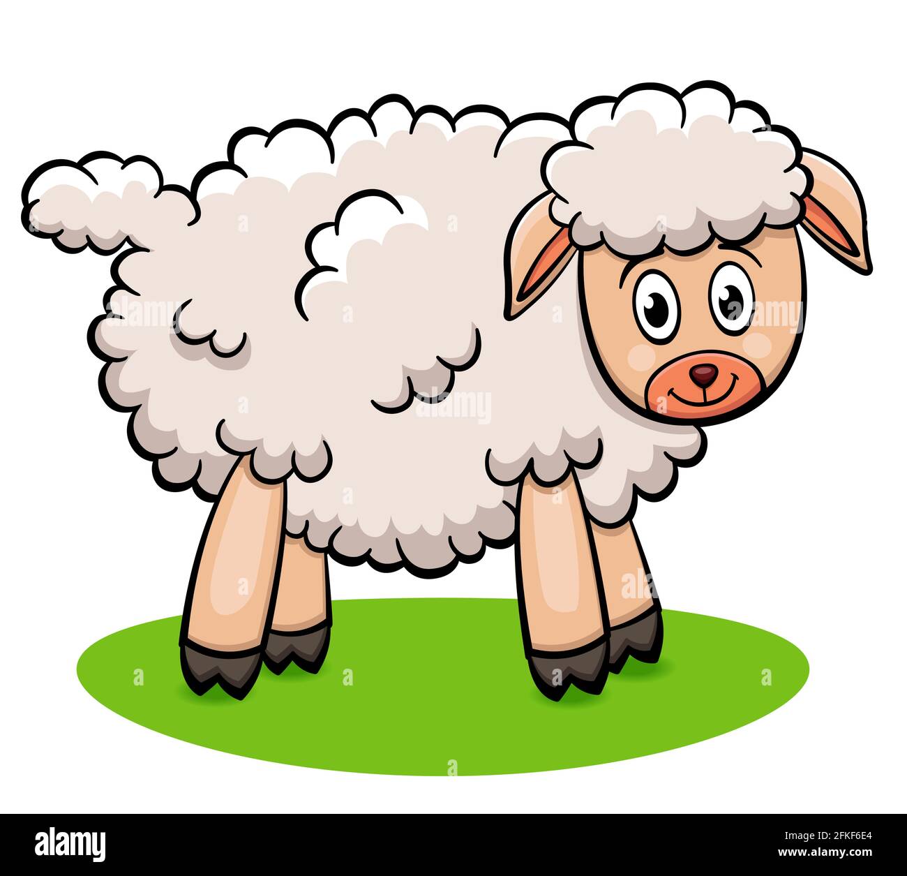 Vector illustration of farm lamb cartoon design Stock Vector