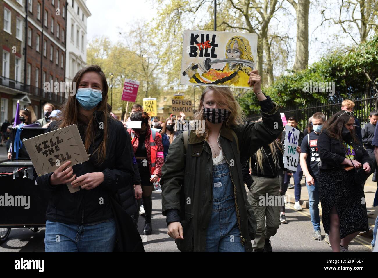 London, UK. 1 May 2021. Extinction Rebellion, Black Lives Matter, Antifa, Anarchists and many other groups gathered in London for 'Kill The Bill' protest against the government's proposed Police, Crime, Sentencing and Courts Bill. Credit: Andrea Domeniconi/Alamy Live News Stock Photo