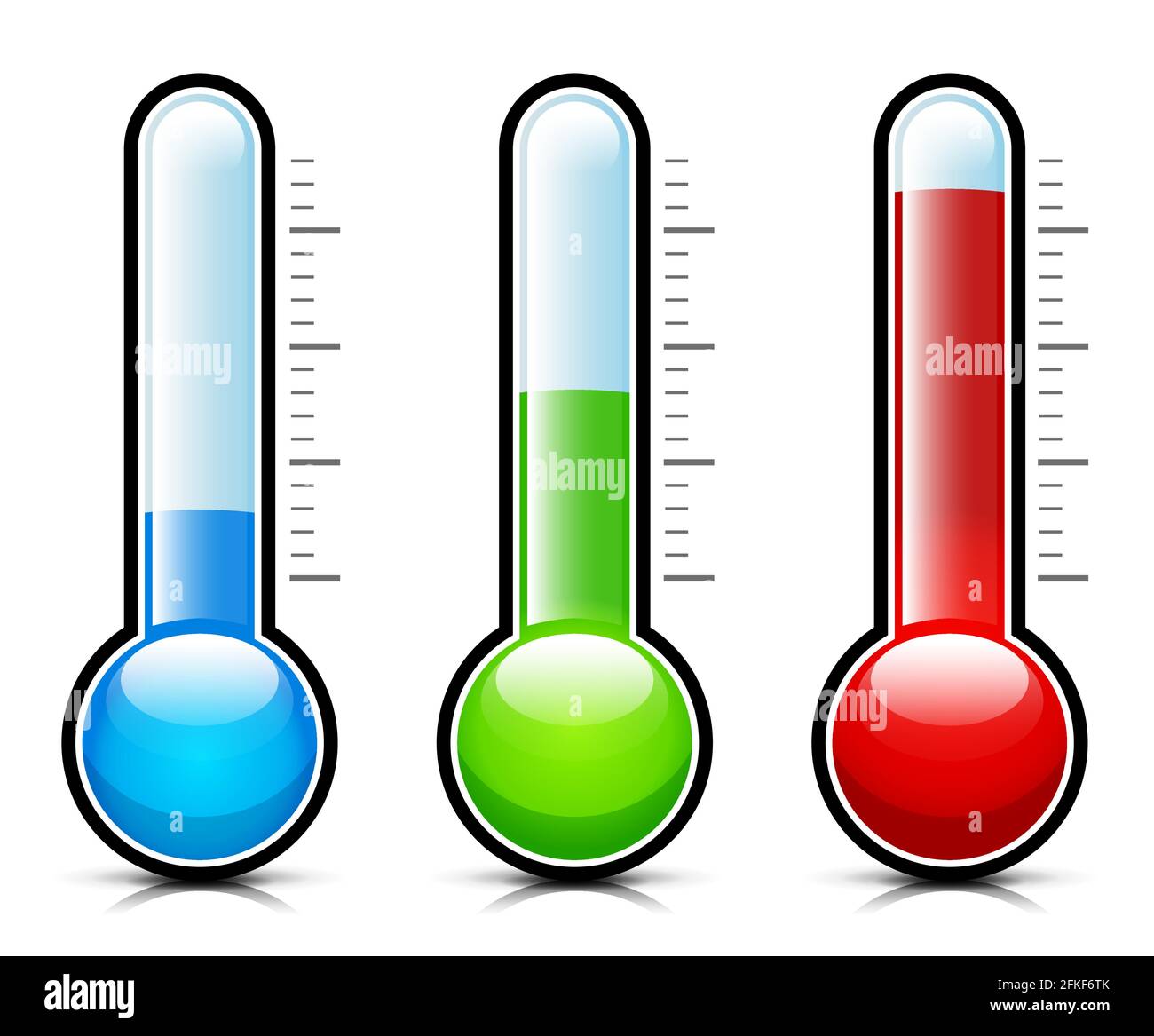 Vector illustration of temperature thermometer measurement icons Stock Vector