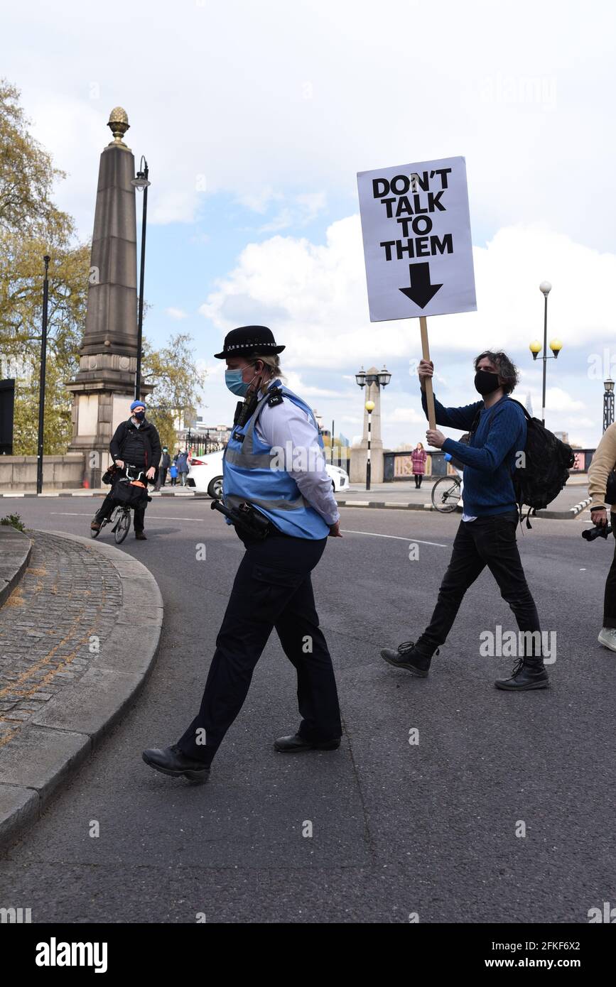 London, UK. 1 May 2021. Extinction Rebellion, Black Lives Matter, Antifa, Anarchists and many other groups gathered in London for 'Kill The Bill' protest against the government's proposed Police, Crime, Sentencing and Courts Bill. Credit: Andrea Domeniconi/Alamy Live News Stock Photo