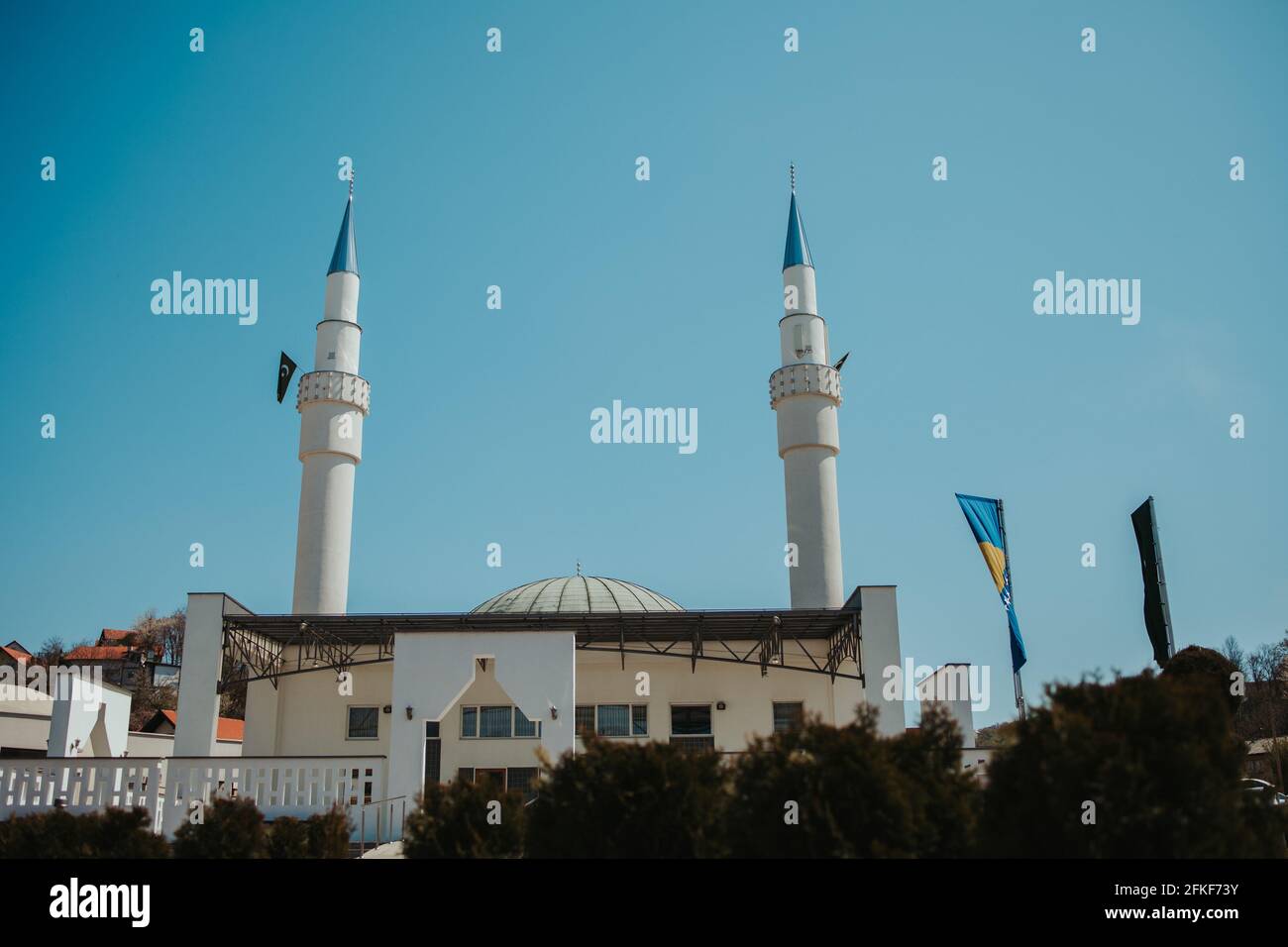 Scenic view of the King Abdullah Bih Abdulah Aziz Ali Saud Mosque in Tuzla, Bosnia and Herzegovina Stock Photo