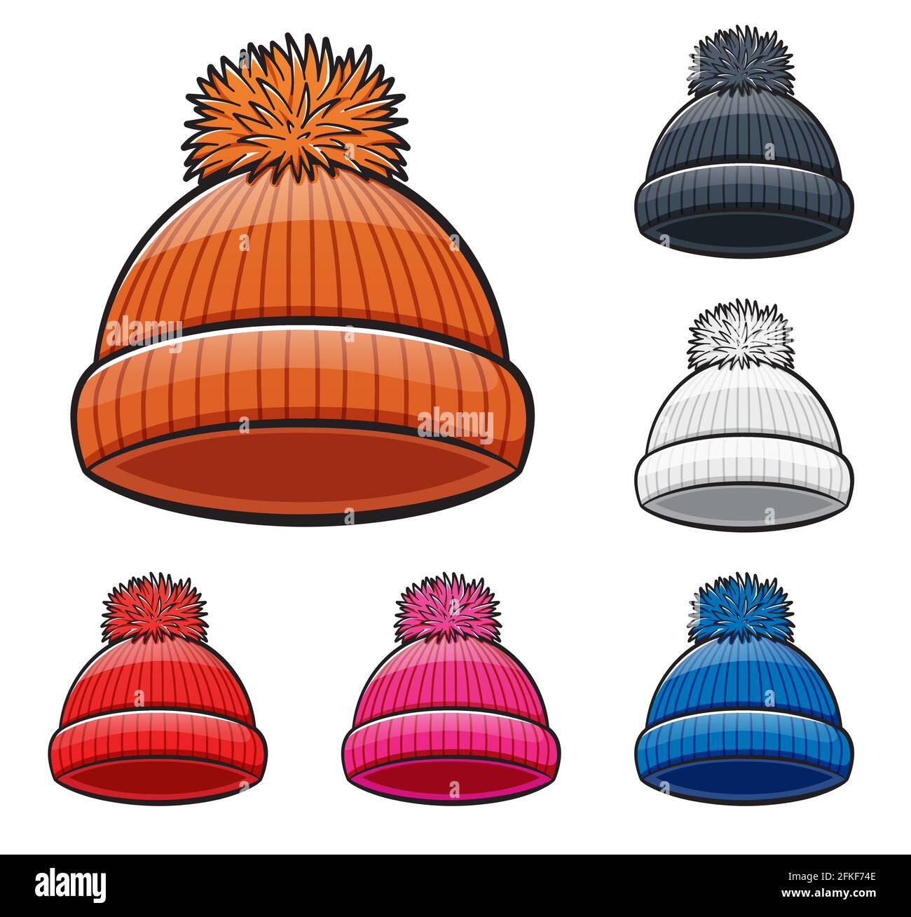 Vector illustration of winter hat cartoon design Stock Vector
