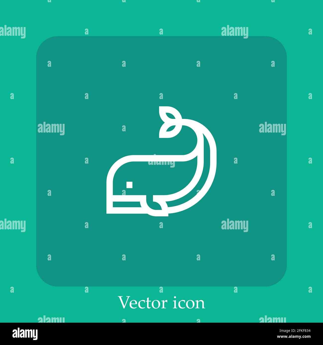 whale vector icon linear icon.Line with Editable stroke Stock Vector ...