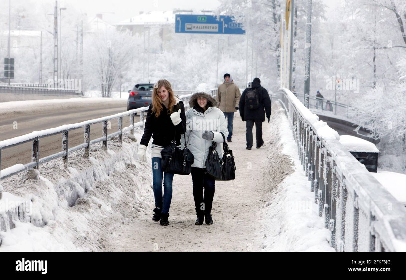 Daily life, Linköping during a winter day, Sweden Stock Photo - Alamy