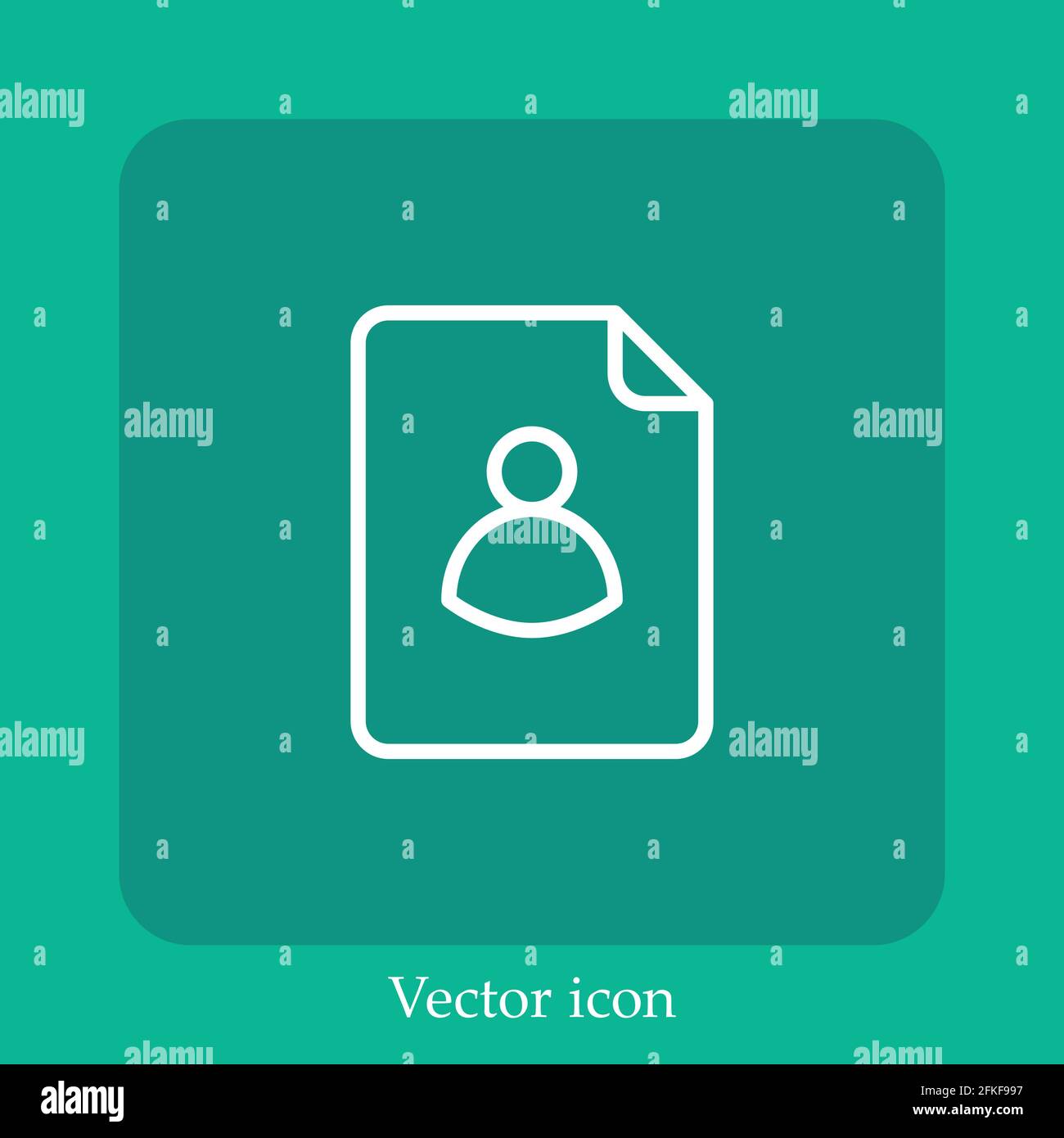 personal file vector icon linear icon.Line with Editable stroke Stock Vector