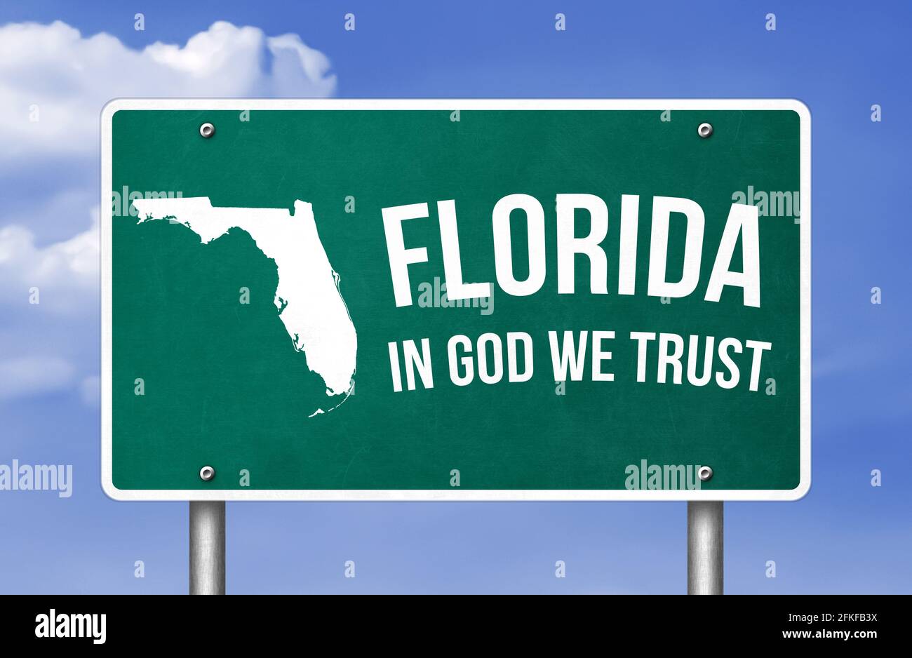 Florida State - Texas Road sign illustration Stock Photo