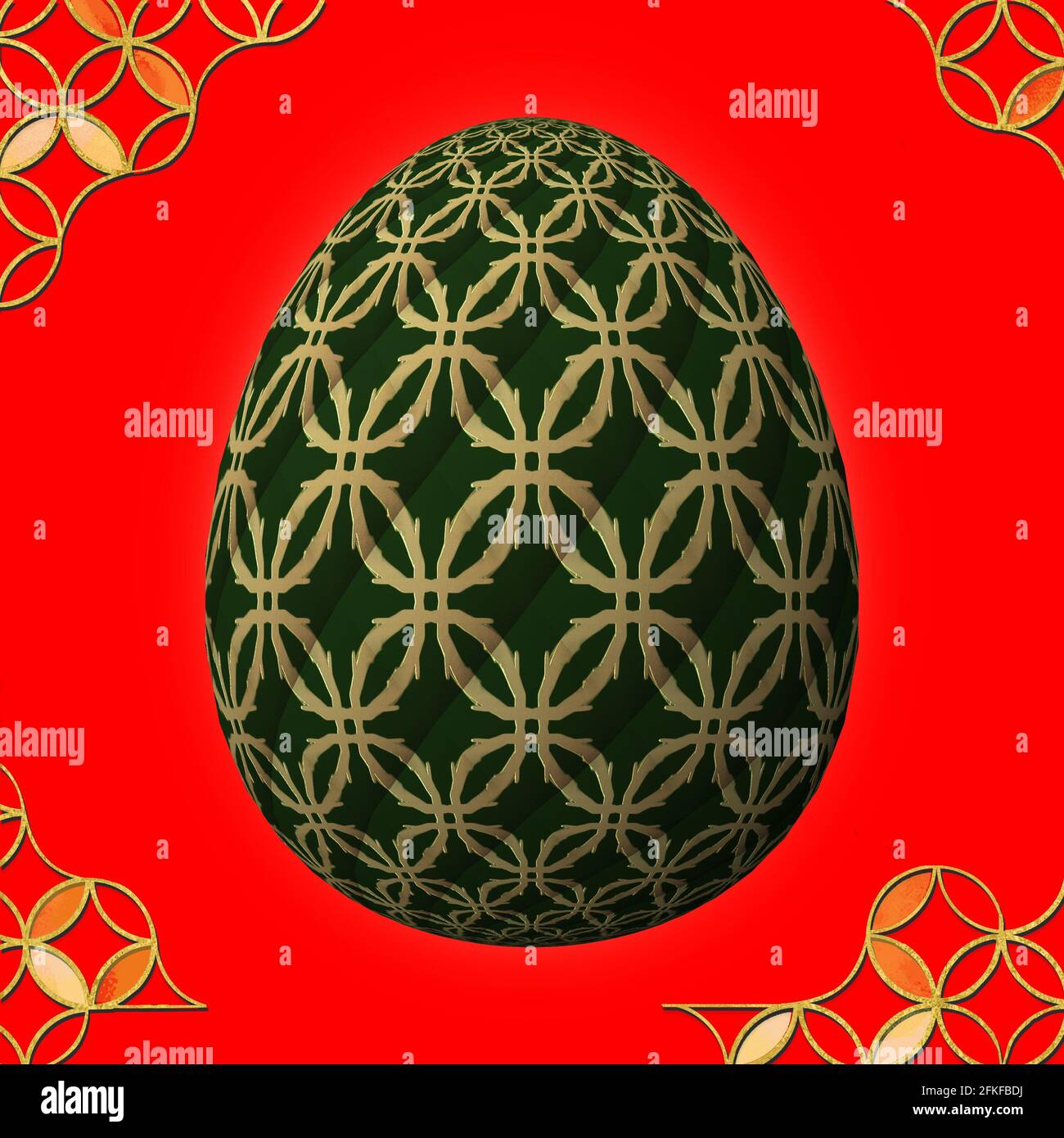 Happy Easter Artfully designed and colorful 3D easter egg 3D