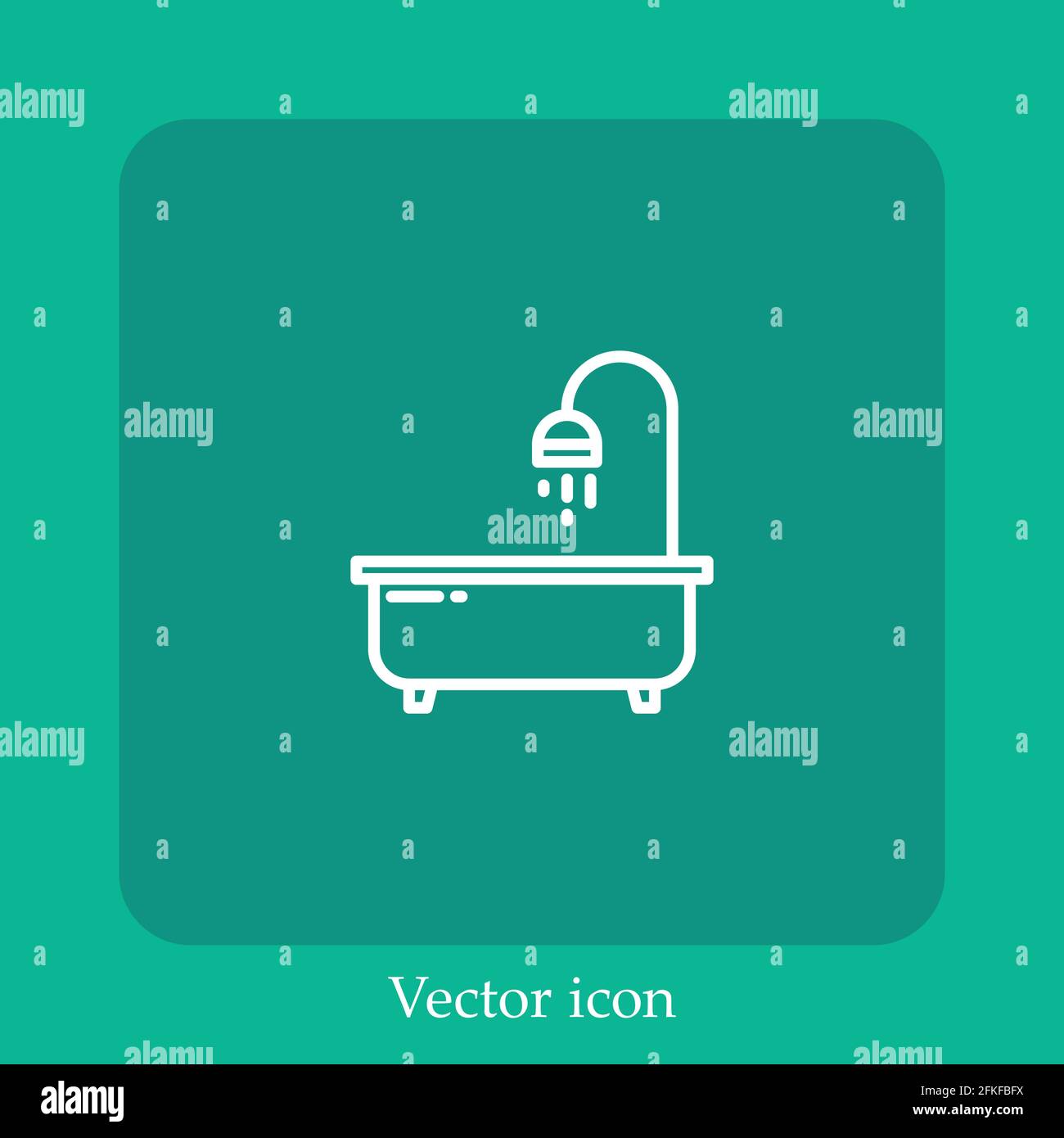 bathtub vector icon linear icon.Line with Editable stroke Stock Vector ...