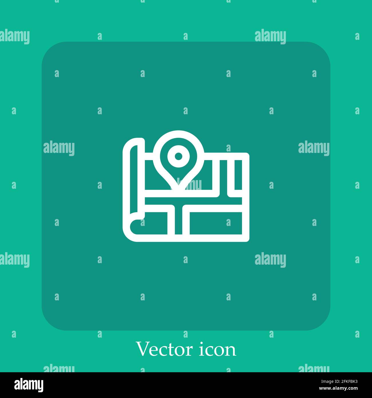 map vector icon linear icon.Line with Editable stroke Stock Vector ...