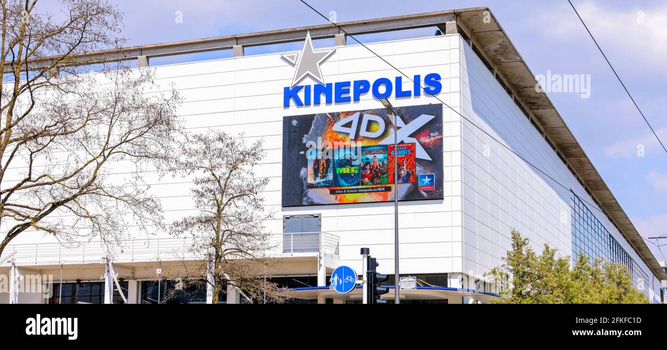Kinepolis movie theatre in Luxembourg - LUXEMBURG CITY, LUXEMBURG - APRIL 30, 2021 Stock Photo