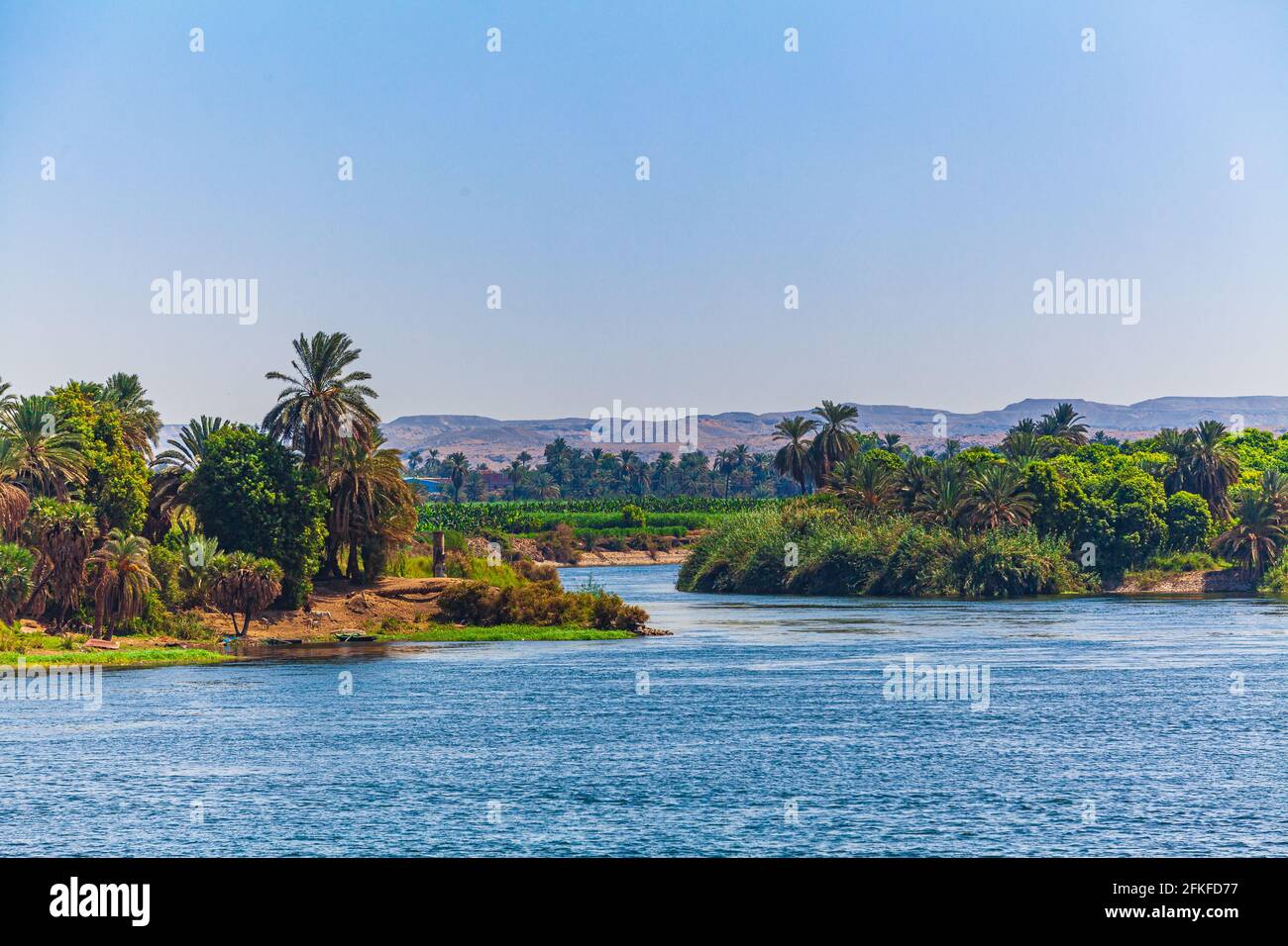 Landscape view of large river nile in Egypt Stock Photo - Alamy