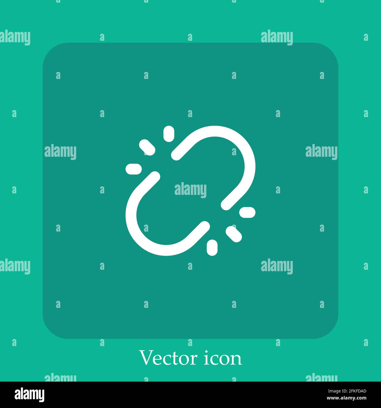 broken link vector icon linear icon.Line with Editable stroke Stock Vector
