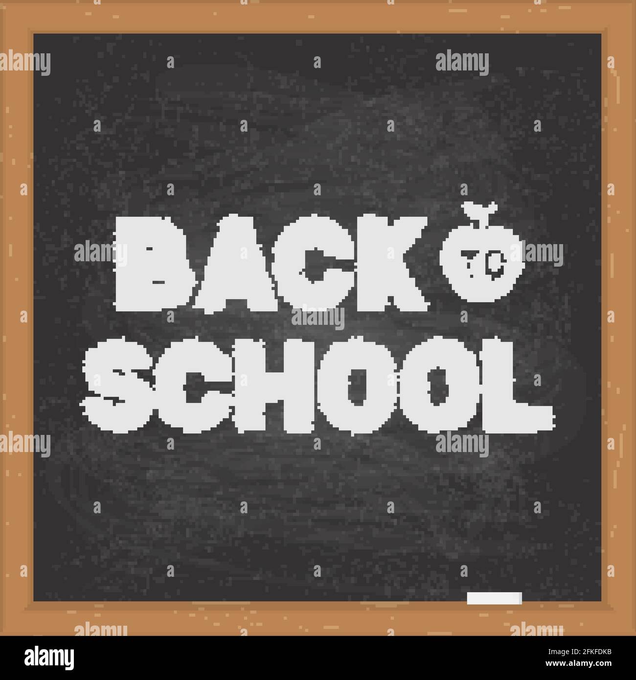 Back to school calligraphy hand lettering on black board with wooden ...