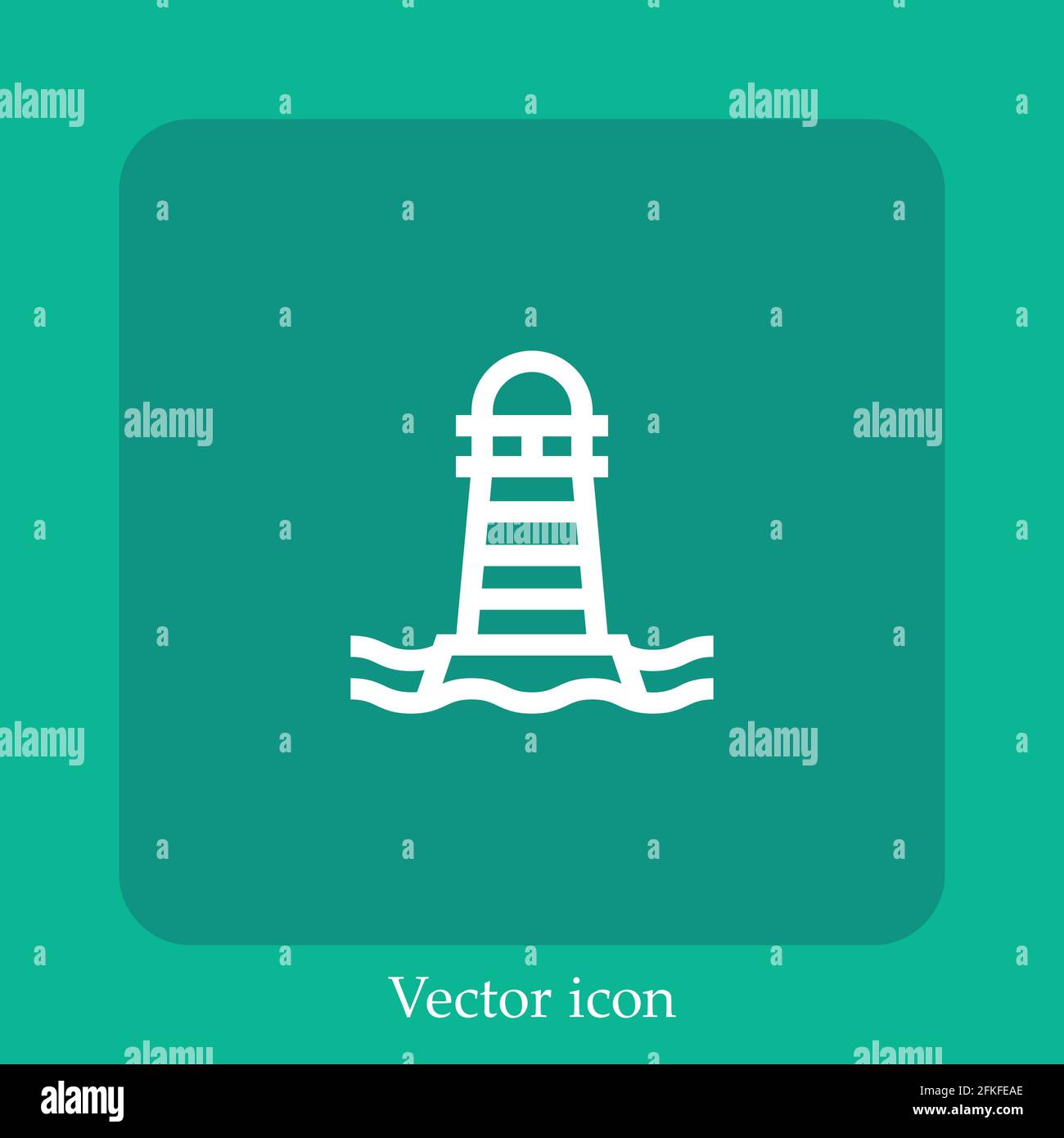 lighthouse vector icon linear icon.Line with Editable stroke Stock Vector