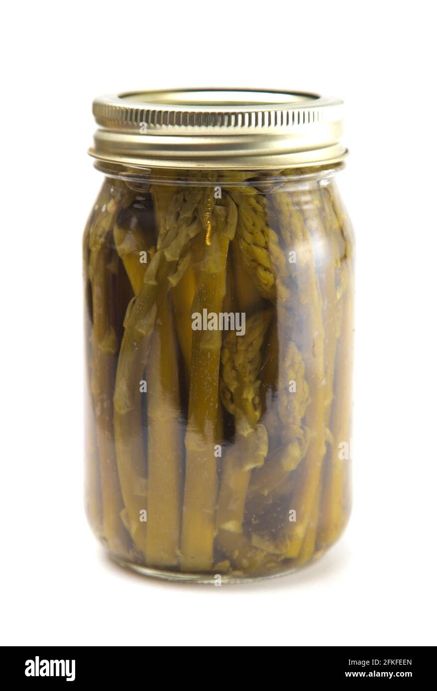 Asparagus on a White Background in a Home Canning Jar Stock Photo Alamy