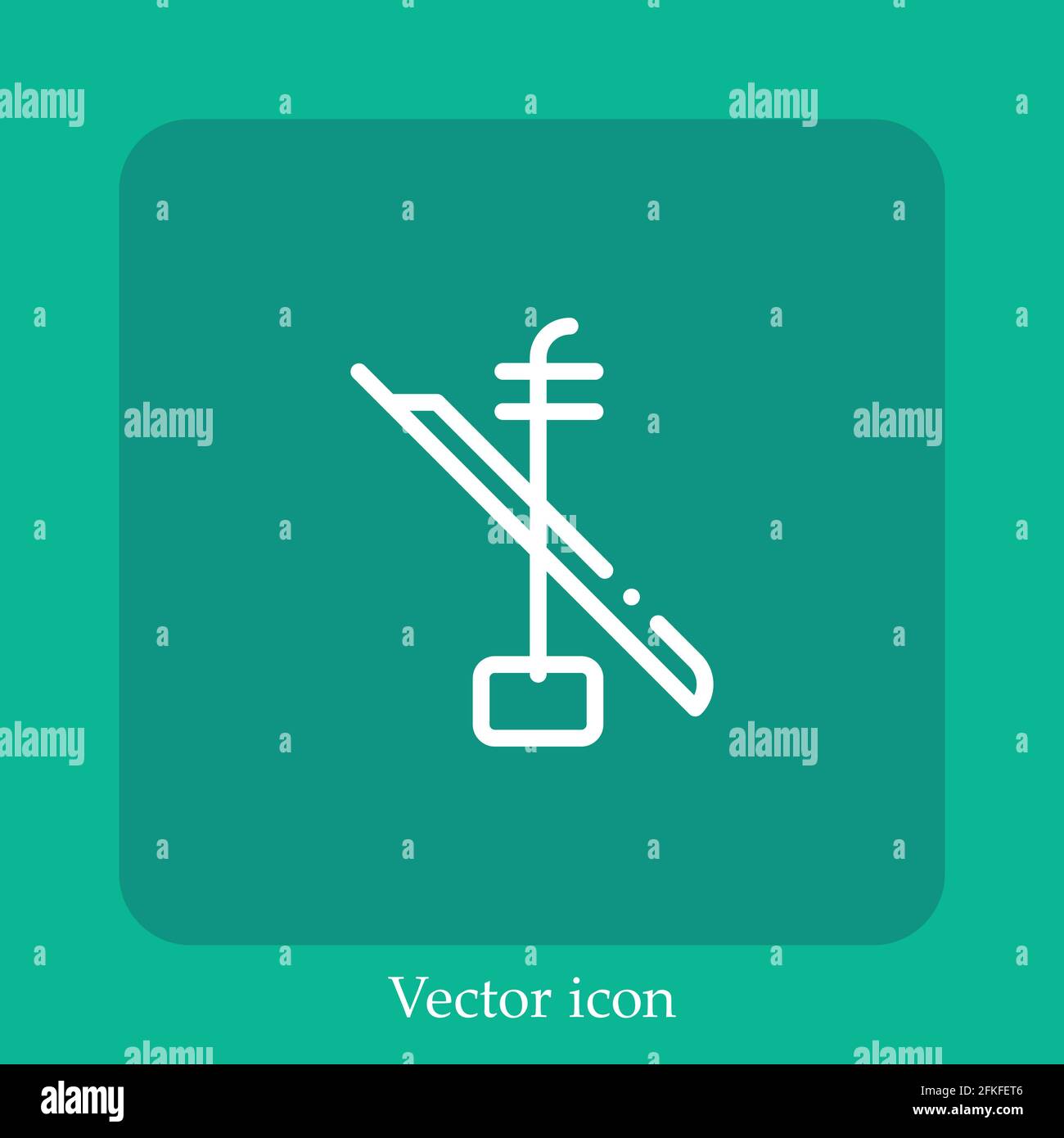 erhu vector icon linear icon.Line with Editable stroke Stock Vector