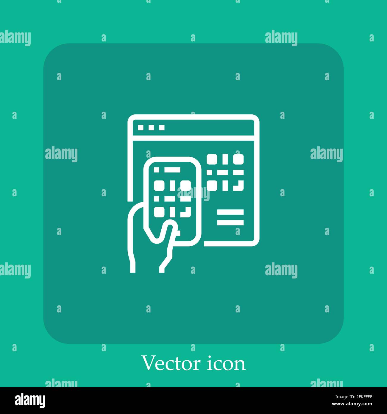 qr code vector icon linear icon.Line with Editable stroke Stock Vector ...