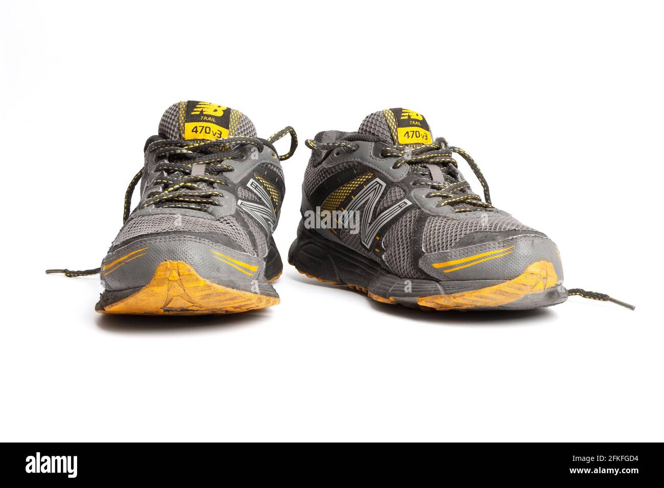 Chisinau, Moldova - April 30, 2021: New Balance shoes. A pair of dirty old New  Balance 470 v3 running trainers with holes in on a white background Stock  Photo - Alamy