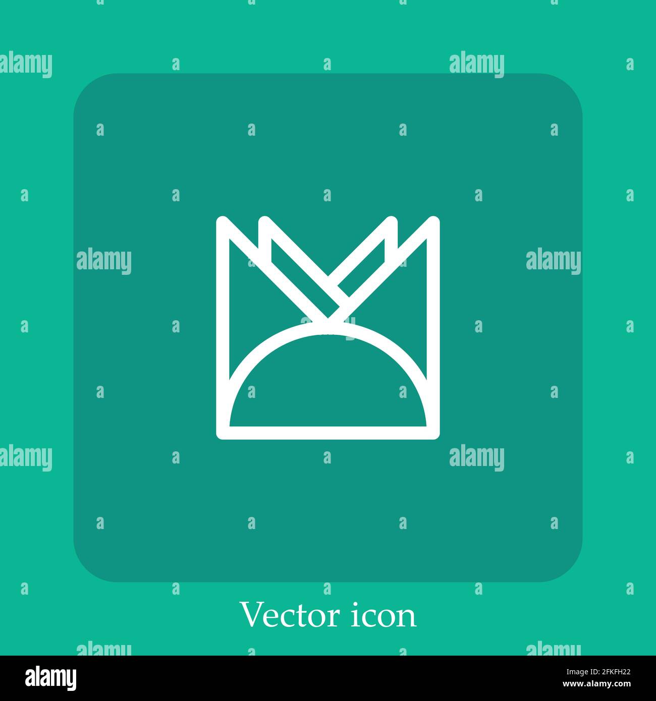 napkins vector icon linear icon.Line with Editable stroke Stock Vector