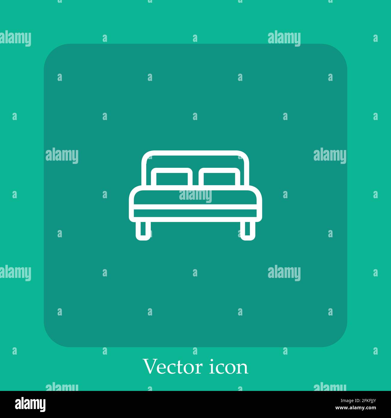 bed vector icon linear icon.Line with Editable stroke Stock Vector