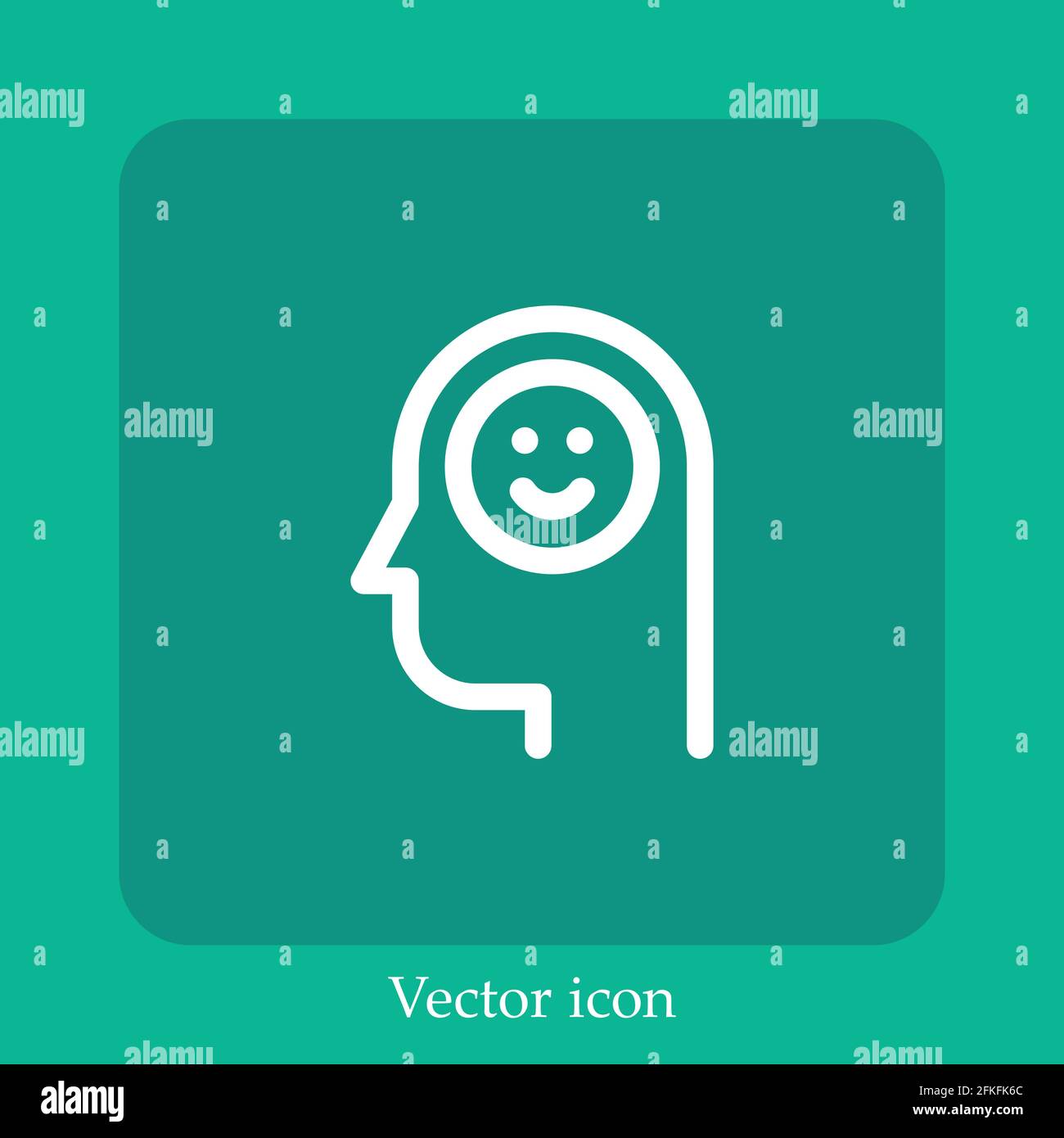 positive thinking vector icon linear icon.Line with Editable stroke ...