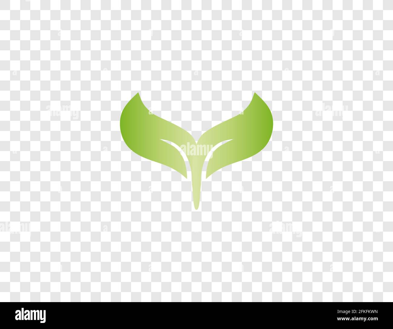 Green leaf, Eco icon on transparent background. Vector illustration. Stock Vector