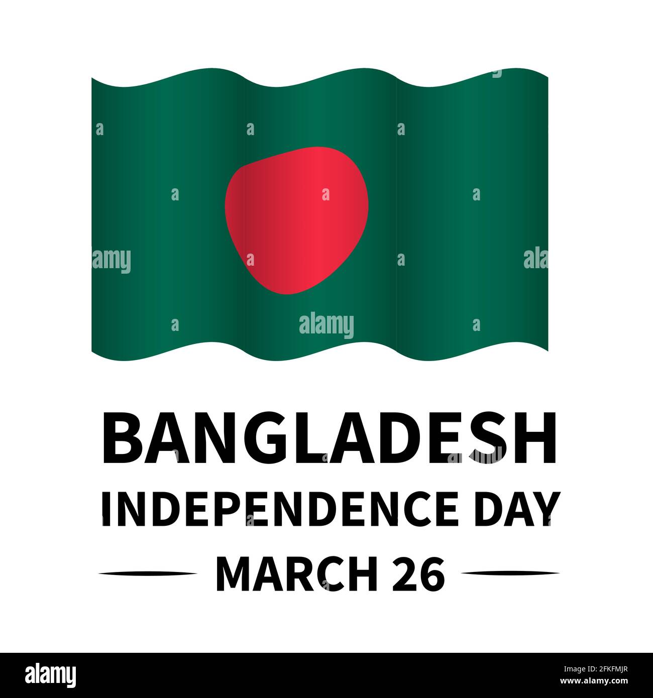 Bangladesh Independence Day lettering with flag. Holiday celebrate on